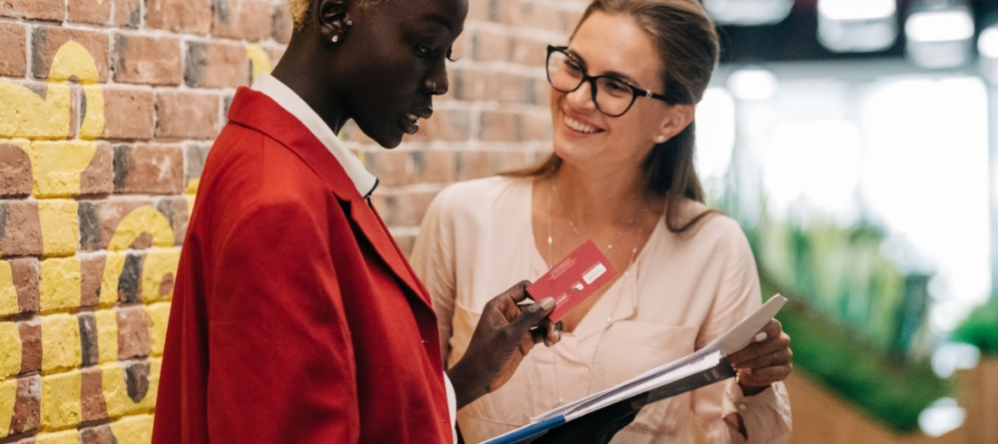 Two women having a discussion