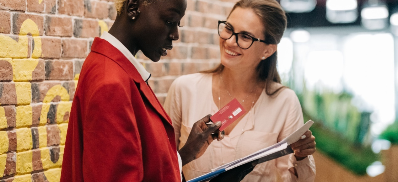 Two women having a discussion