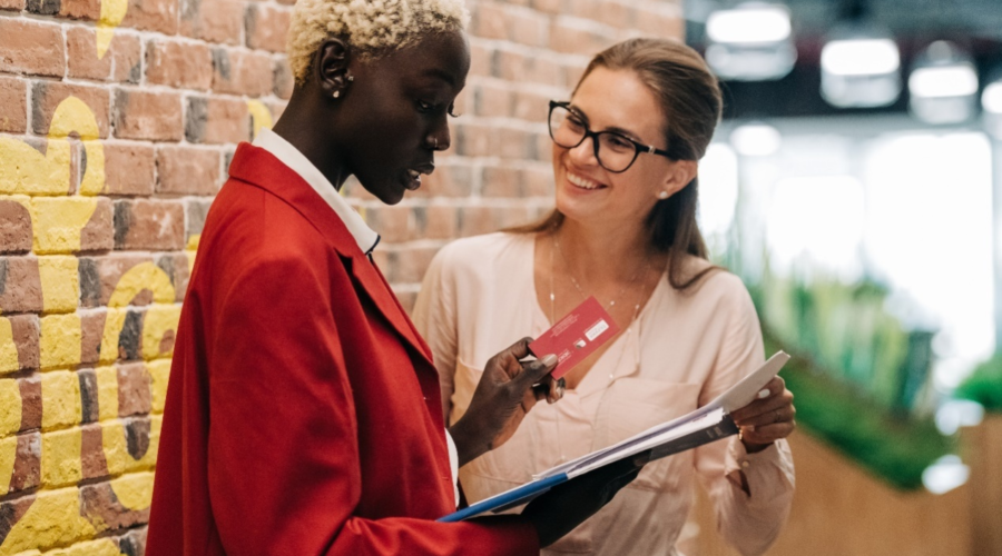 Two women having a discussion