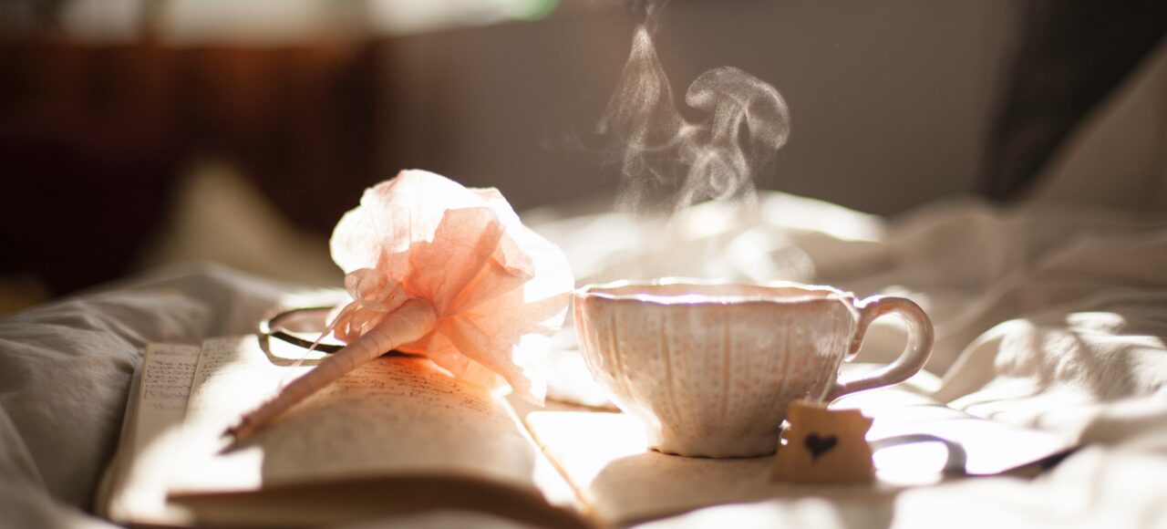 self care, relax, tea, reading