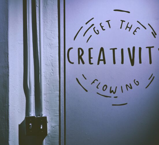 sign that says "get the creativity flowing"