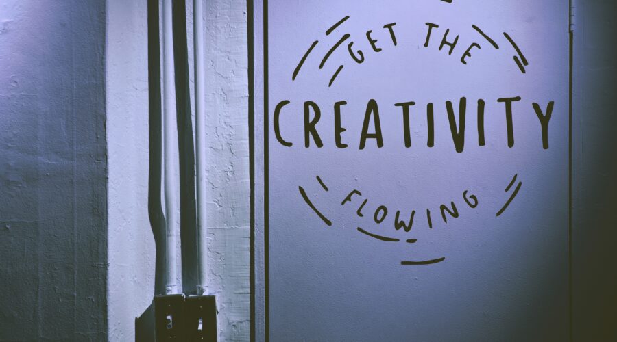 sign that says "get the creativity flowing"