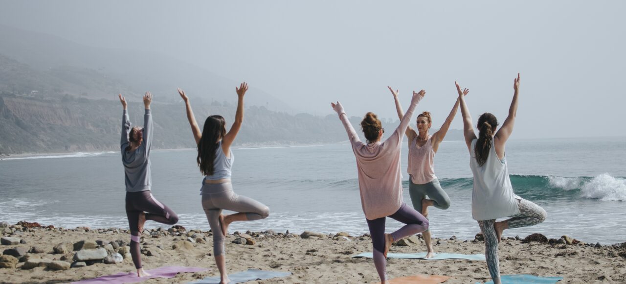 self care, yoga on the beach