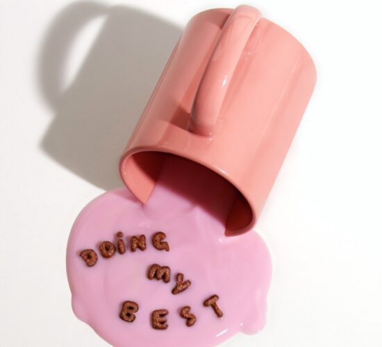 slipped cup that says "doing my best"