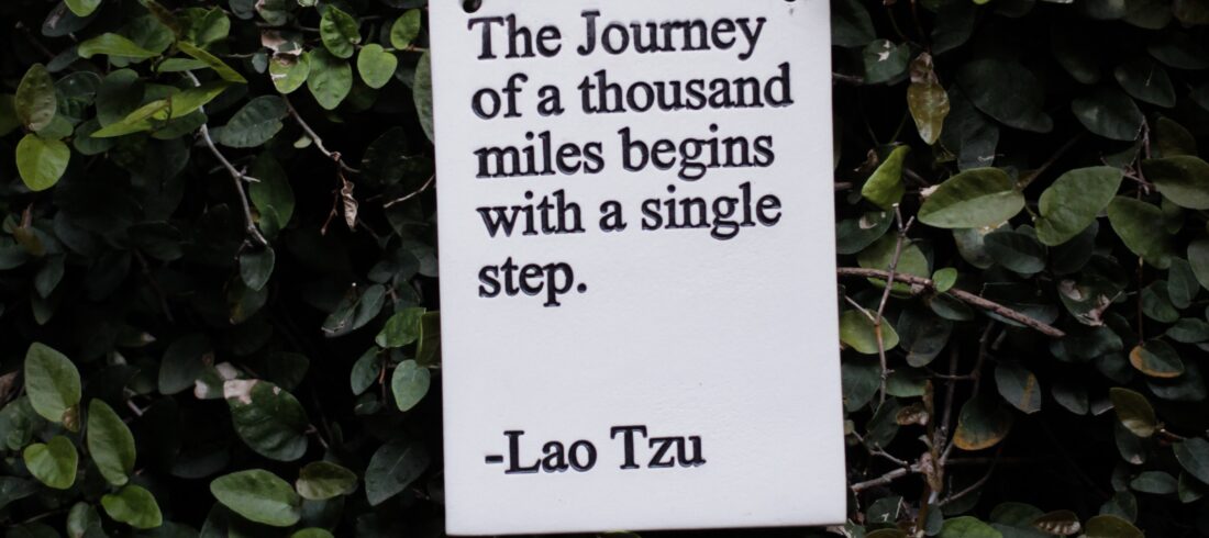 Lao Tzu quote: The Journey of a thousand miles begins with a single step.