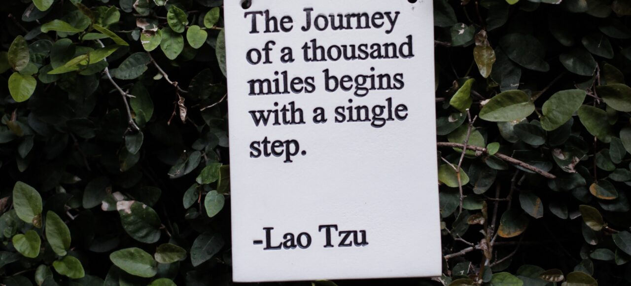 Lao Tzu quote: The Journey of a thousand miles begins with a single step.