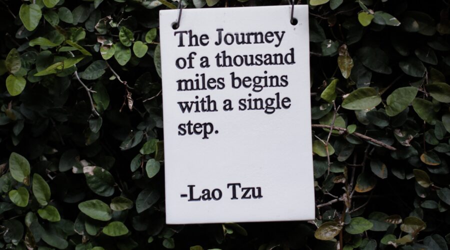 Lao Tzu quote: The Journey of a thousand miles begins with a single step.