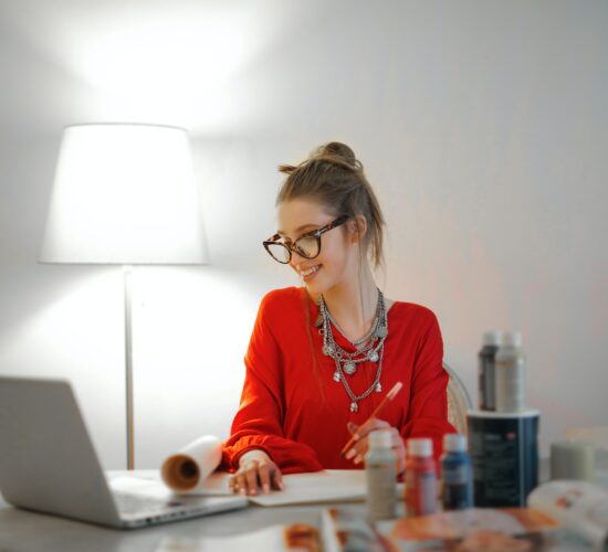 woman working from home at a no phone, fully remote job