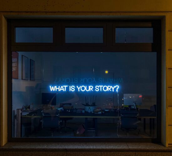 a sign that says "what's your story"