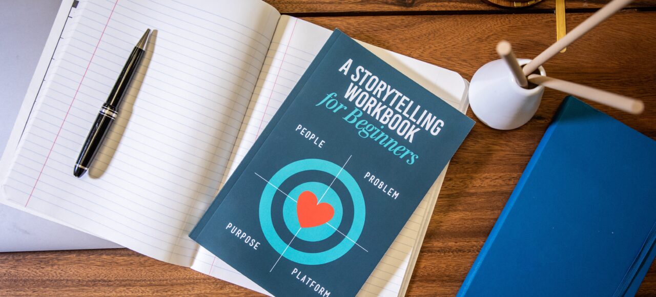 a book called "a storytelling workbook" to help with storytelling in grant writing