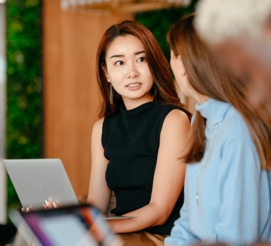 A business management expert works in an office