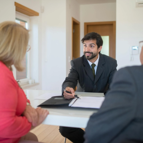 An eager, young entrepreneur meets with his clients