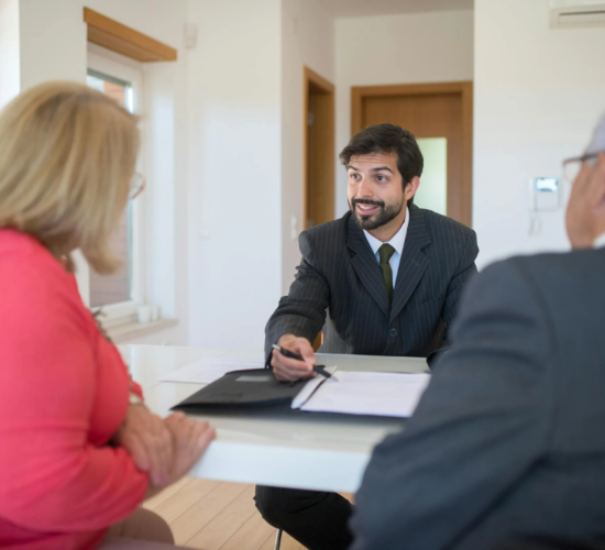 An eager, young entrepreneur meets with his clients