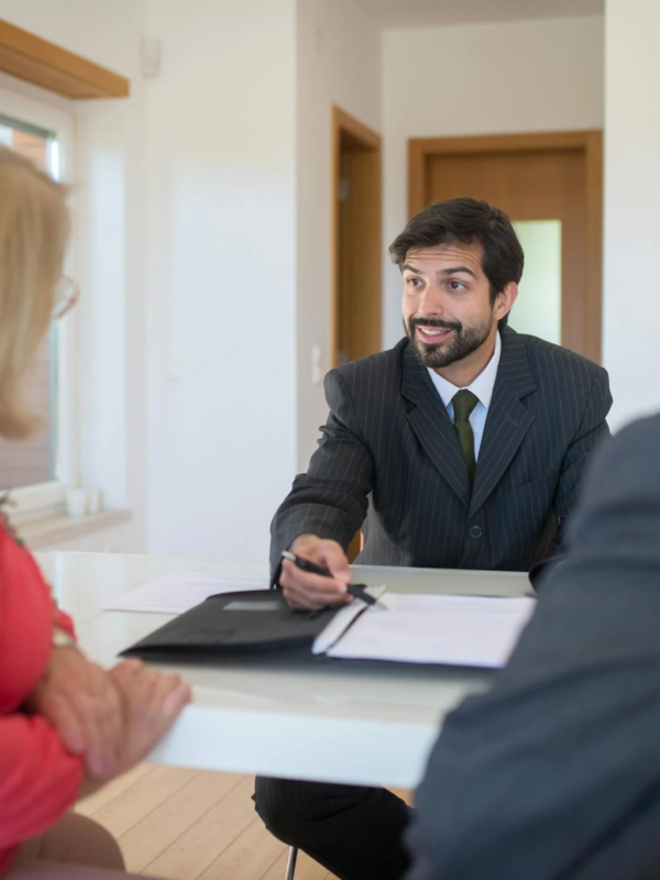 An eager, young entrepreneur meets with his clients