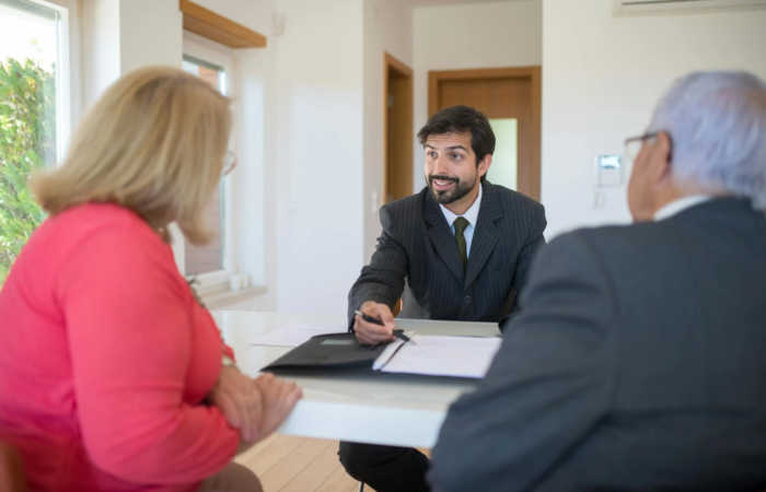 An eager, young entrepreneur meets with his clients