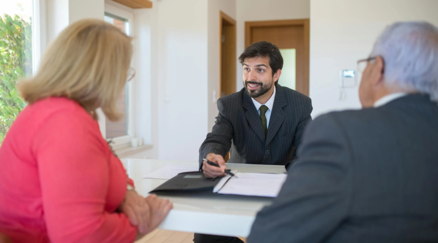 An eager, young entrepreneur meets with his clients