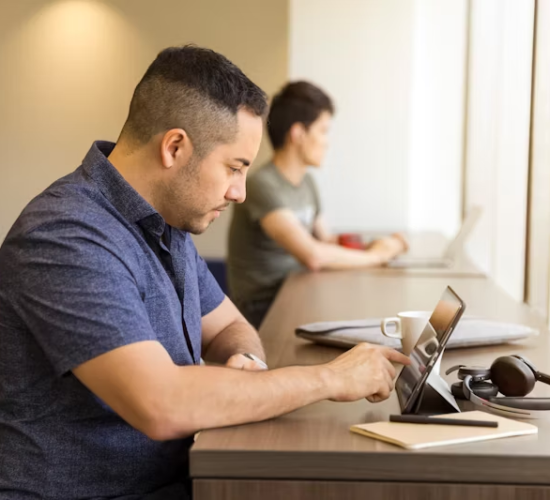 A man researches for his pitch