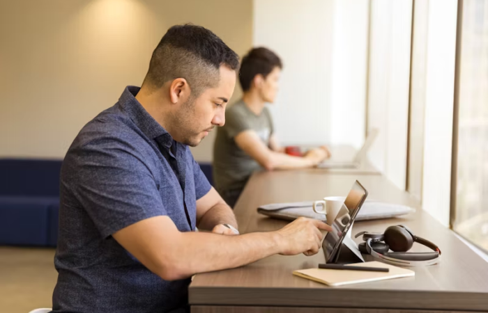 A man researches for his pitch