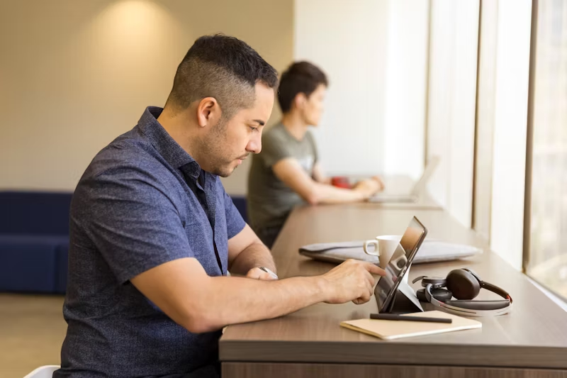 A man researches for his pitch