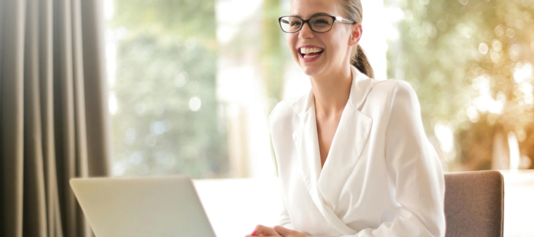 A manager smiles in her leadership role