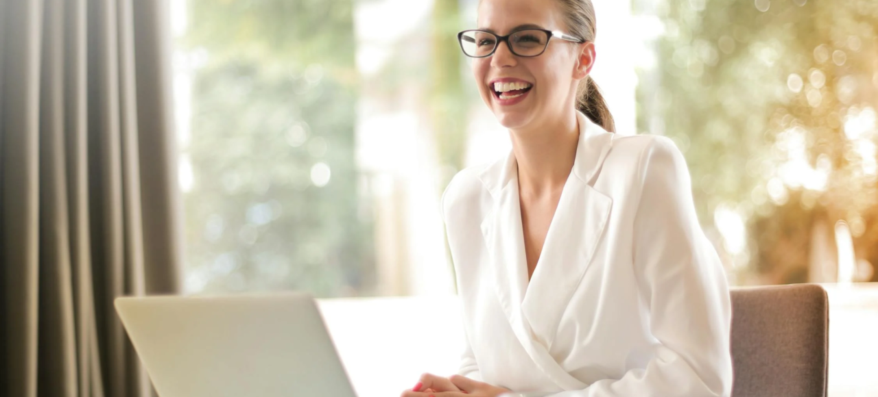 A manager smiles in her leadership role