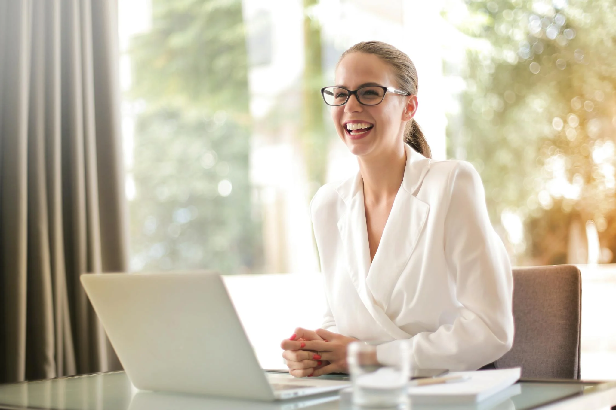 A manager smiles in her leadership role